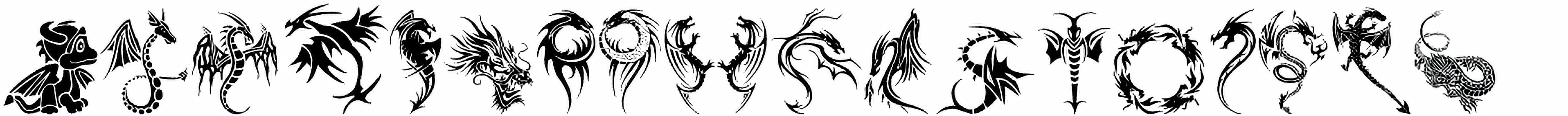 Tribal Dragons Tattoo Designs Font Download