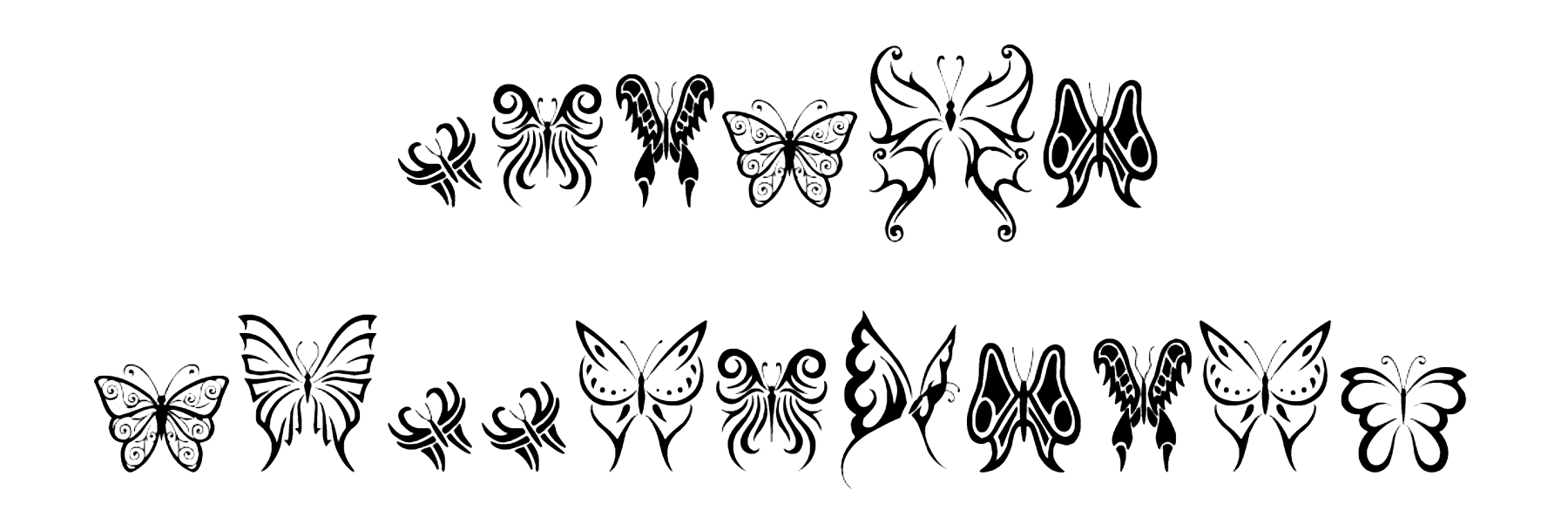 Tribal Butterflies font download, #animal, #jsh creates