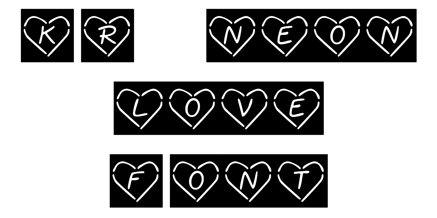 KR Neon Love Font Download